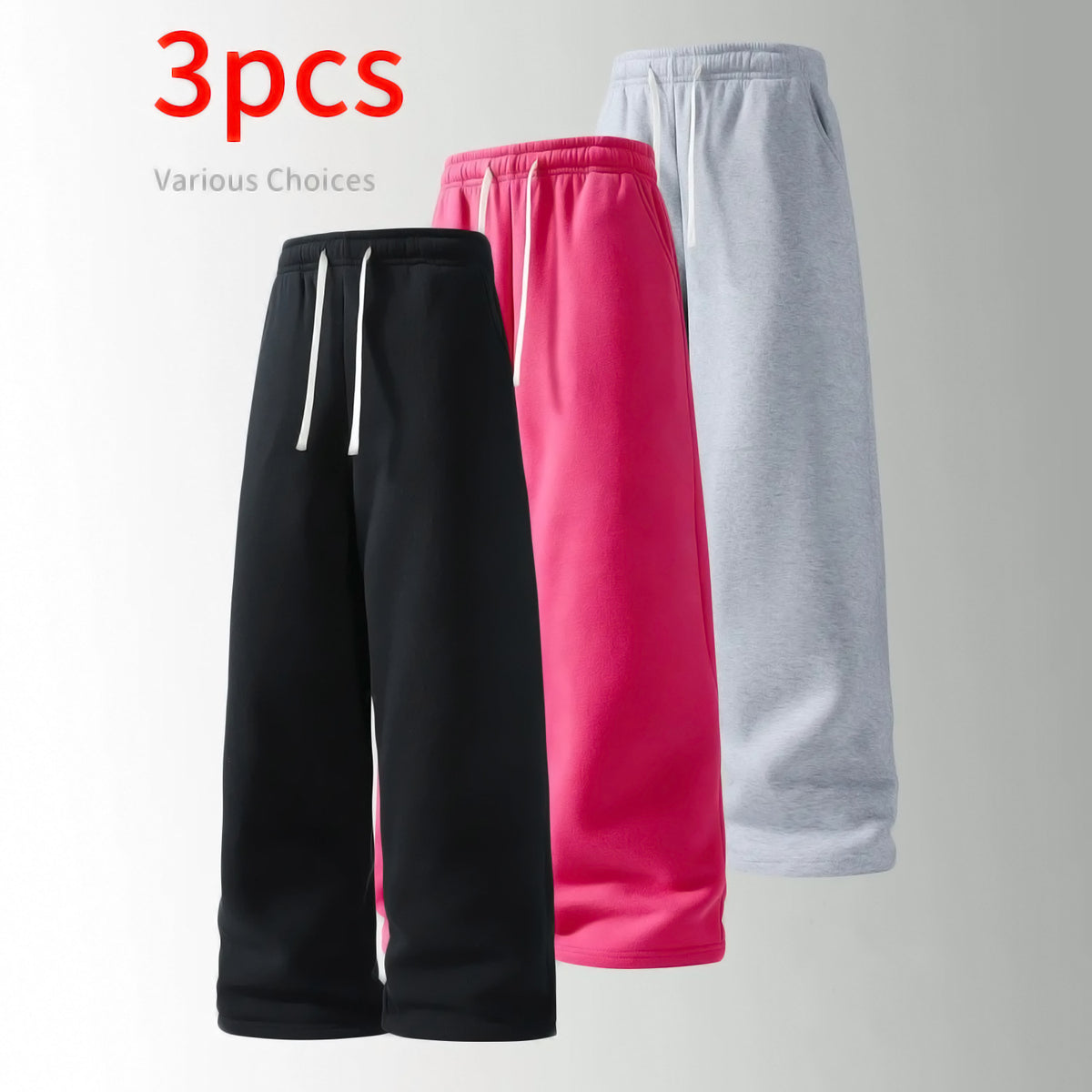 3-Pack Wide-Leg Sweatpants | Relaxed Fit