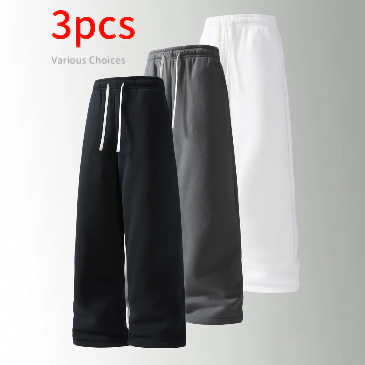 3-Pack Wide-Leg Sweatpants | Relaxed Fit