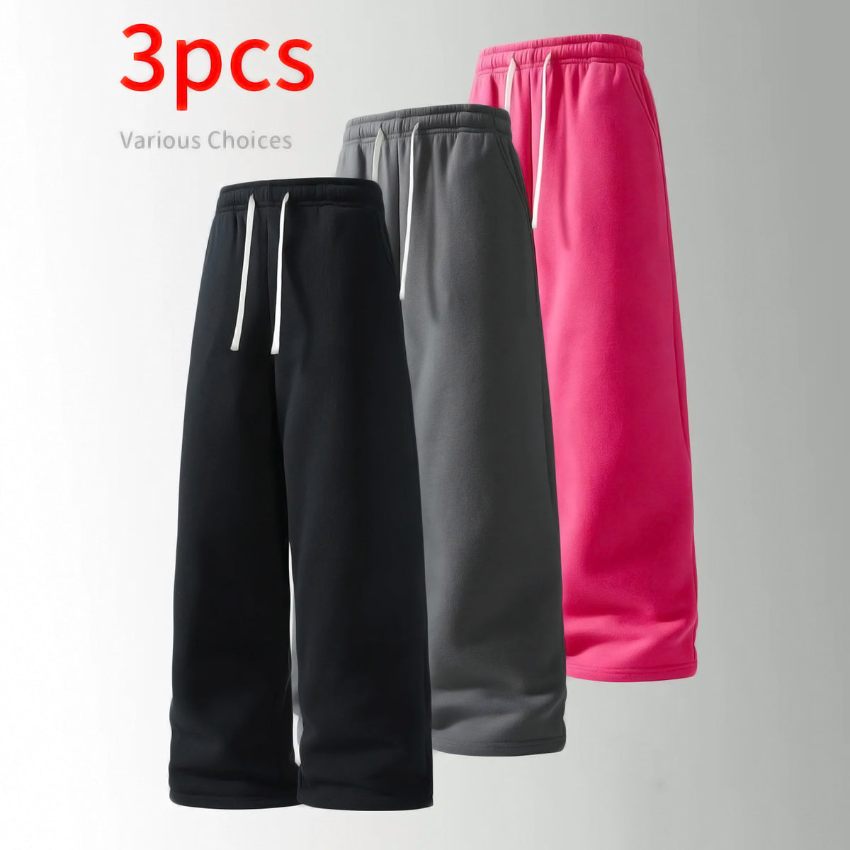 3-Pack Wide-Leg Sweatpants | Relaxed Fit
