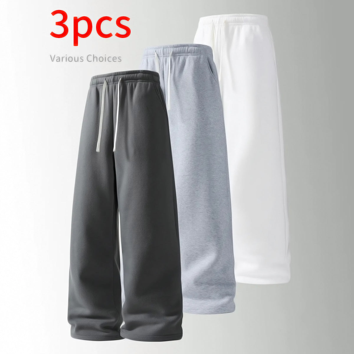 3-Pack Wide-Leg Sweatpants | Relaxed Fit