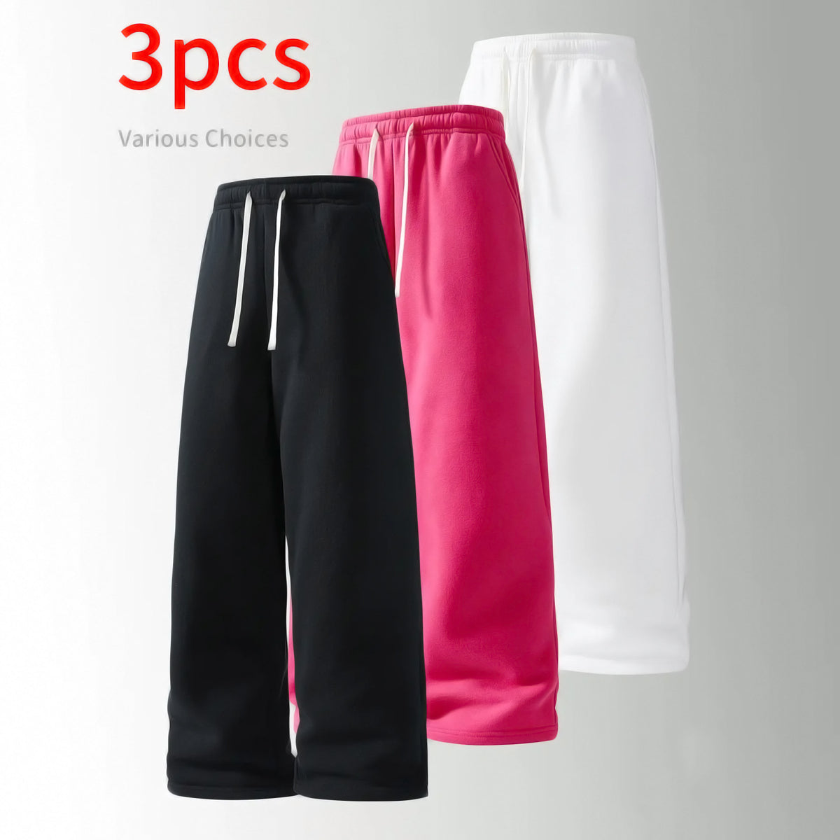 3-Pack Wide-Leg Sweatpants | Relaxed Fit