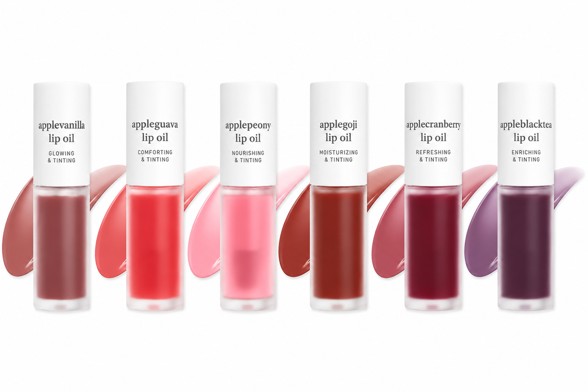Nooni Korean Apple Lip Oil + Lip Stain | Glossy Lip Stain, Tinting & Long Lasting, Moisturizing Lip Care (13 options) Hydrate Lipgloss Lipstick Makeup Glossy Hydrating Moisturizer Plump Transfer-proof