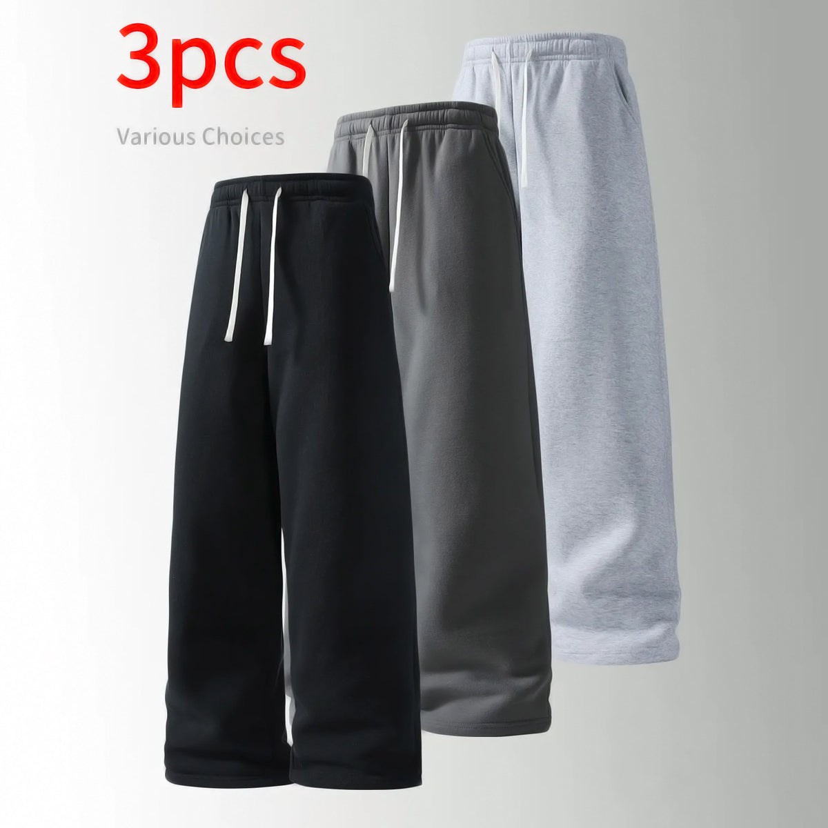 3-Pack Wide-Leg Sweatpants | Relaxed Fit