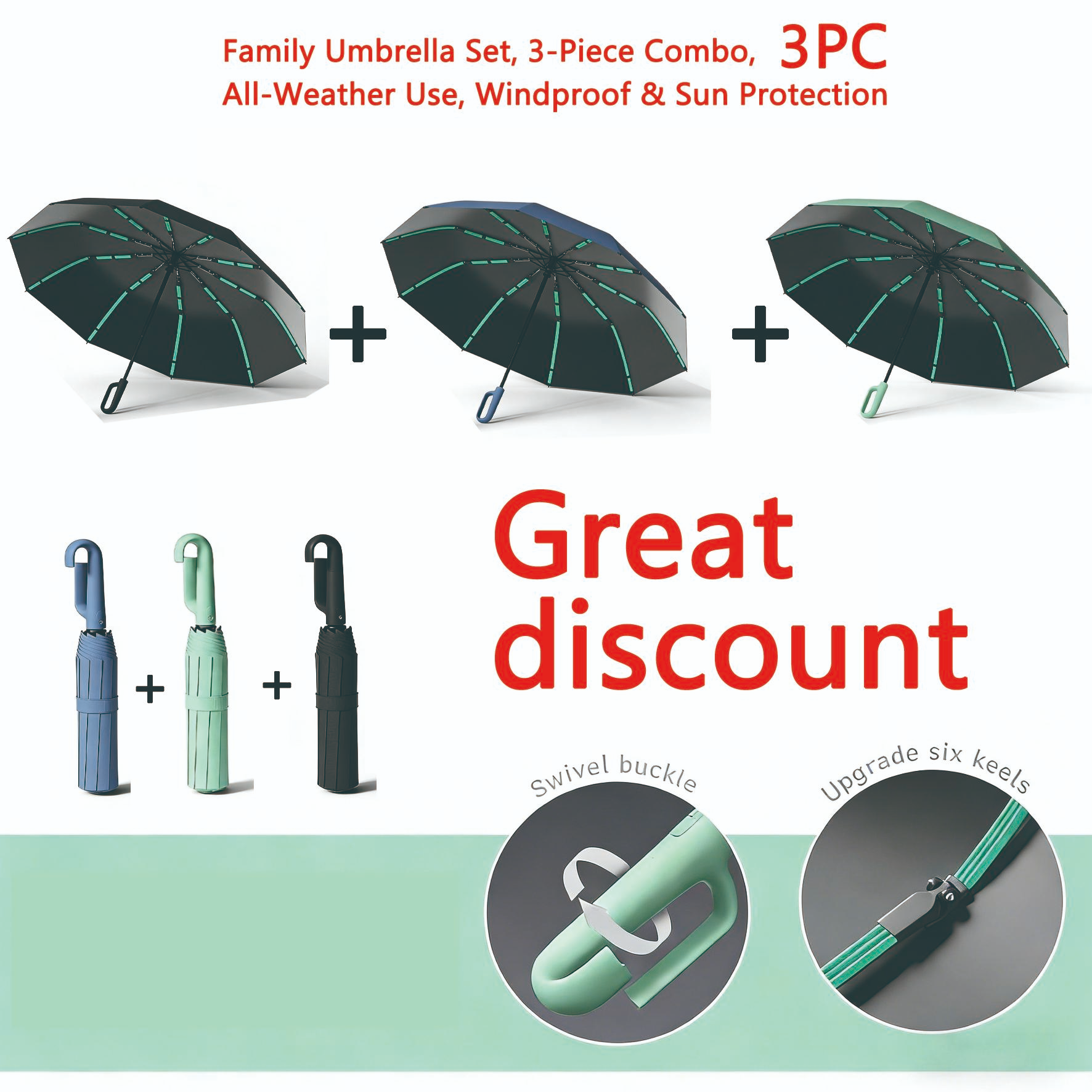 Automatic Folding Umbrella – Windproof & Waterproof Travel Umbrella for Men & Women