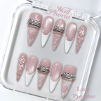 NailPhoria Golden Halo Press-On Nails – Handmade, Reusable & Salon-Quality