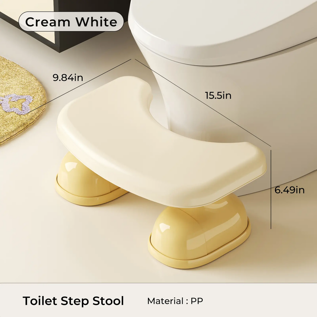 UFORU Squatting Toilet Stool – Anti-Slip, Reduces Strain & Constipation