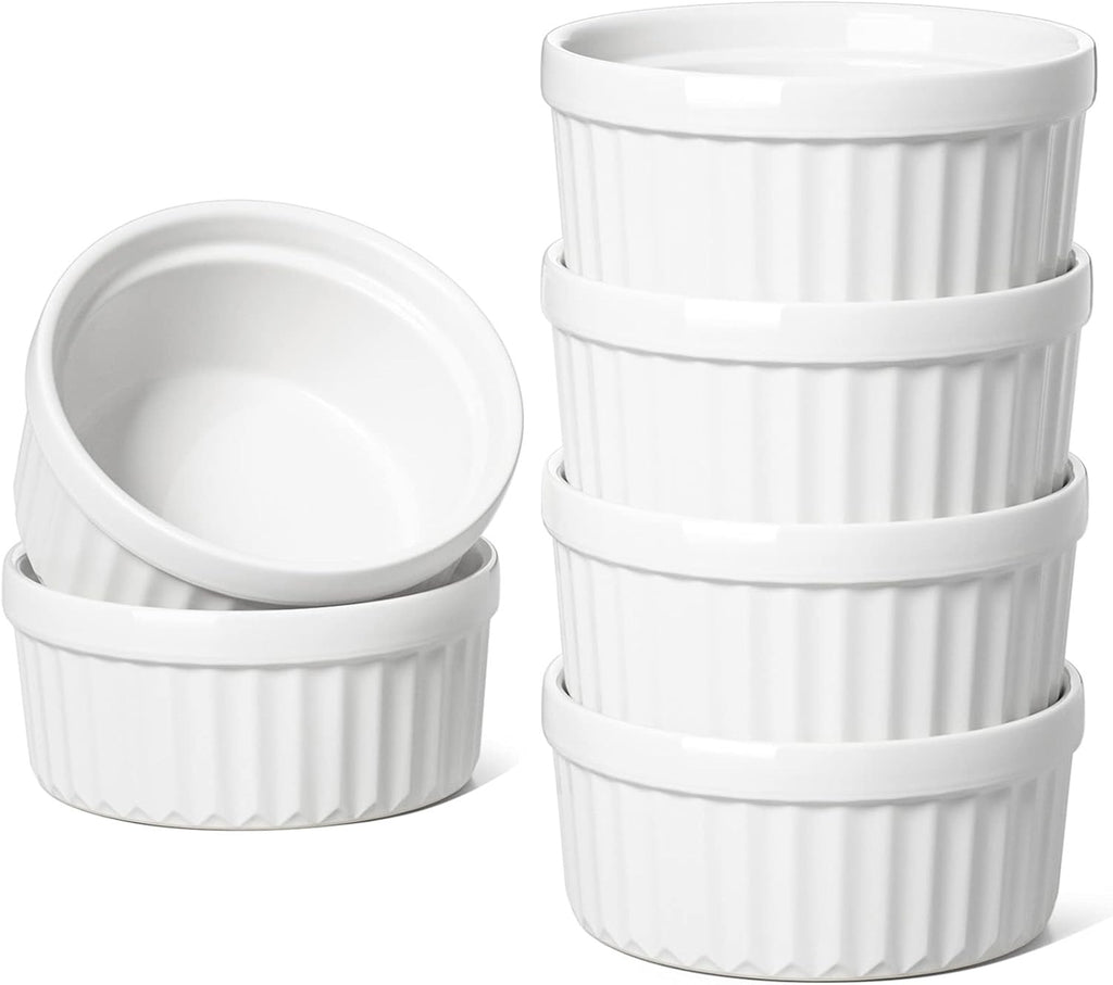 Ramekins 4 OZ Oven Safe, Creme Brulee Ramekins, Pudding Custard Cups Souffle Ramiken
