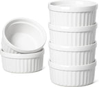 Ramekins 4 OZ Oven Safe, Creme Brulee Ramekins, Pudding Custard Cups Souffle Ramiken