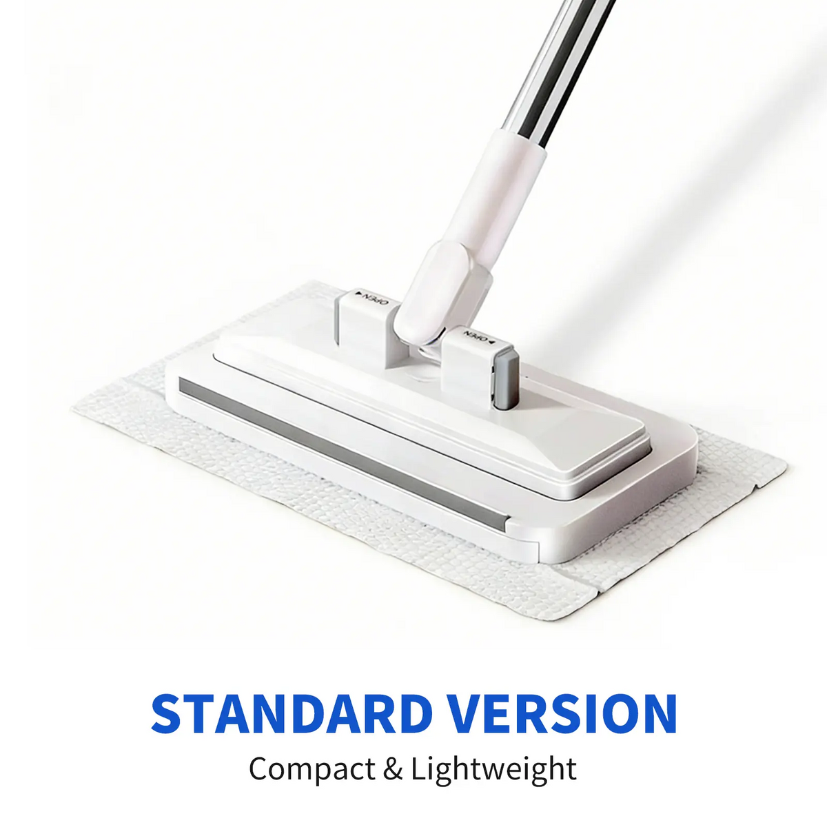 Retractable Mop – Hands-Free Clamp, Wet & Dry, Replaceable Pads for Hardwood & Tile