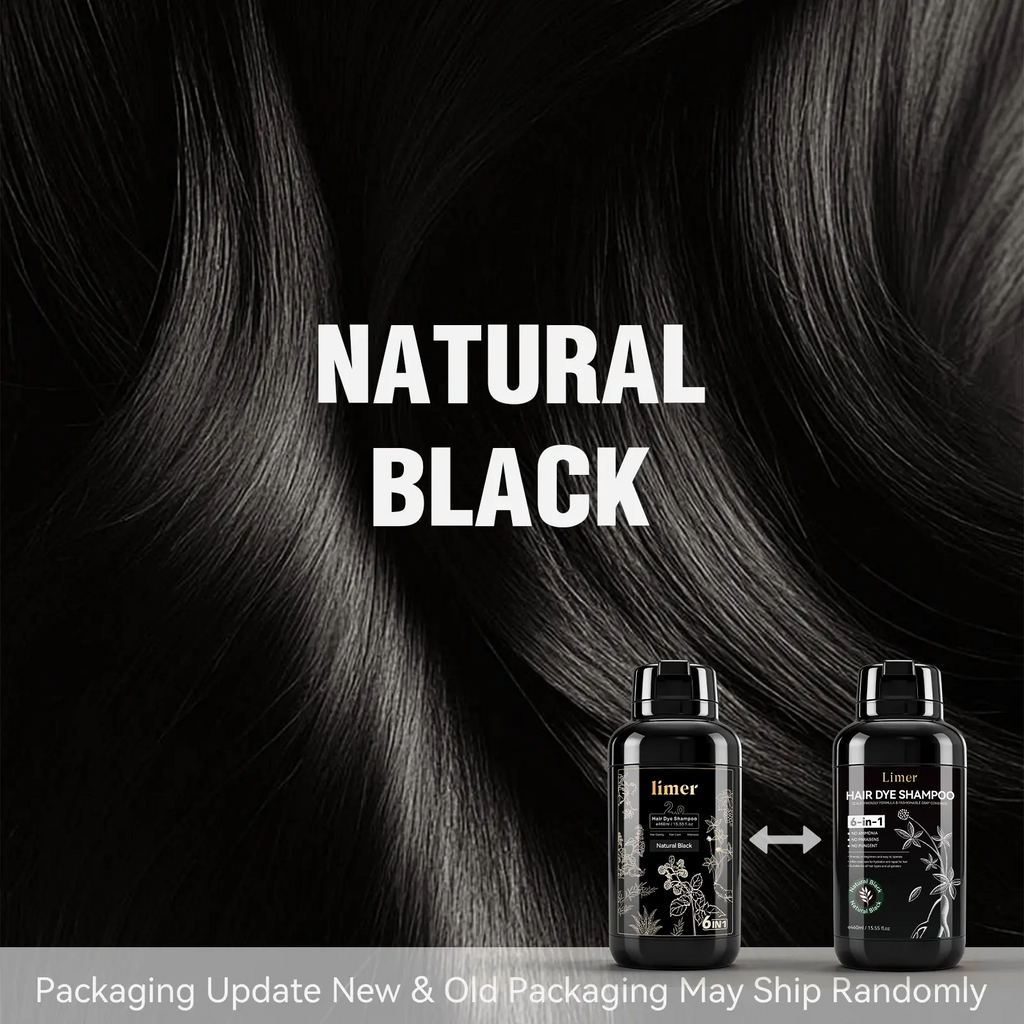 Limer 6-in-1 Instant Hair Dye Shampoo – Ammonia-Free Gray Coverage, 10 Colors