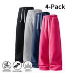 4-Pack Wide-Leg Sweatpants – Ultra-Soft Athletic Pants for Gym, Running & Basketball