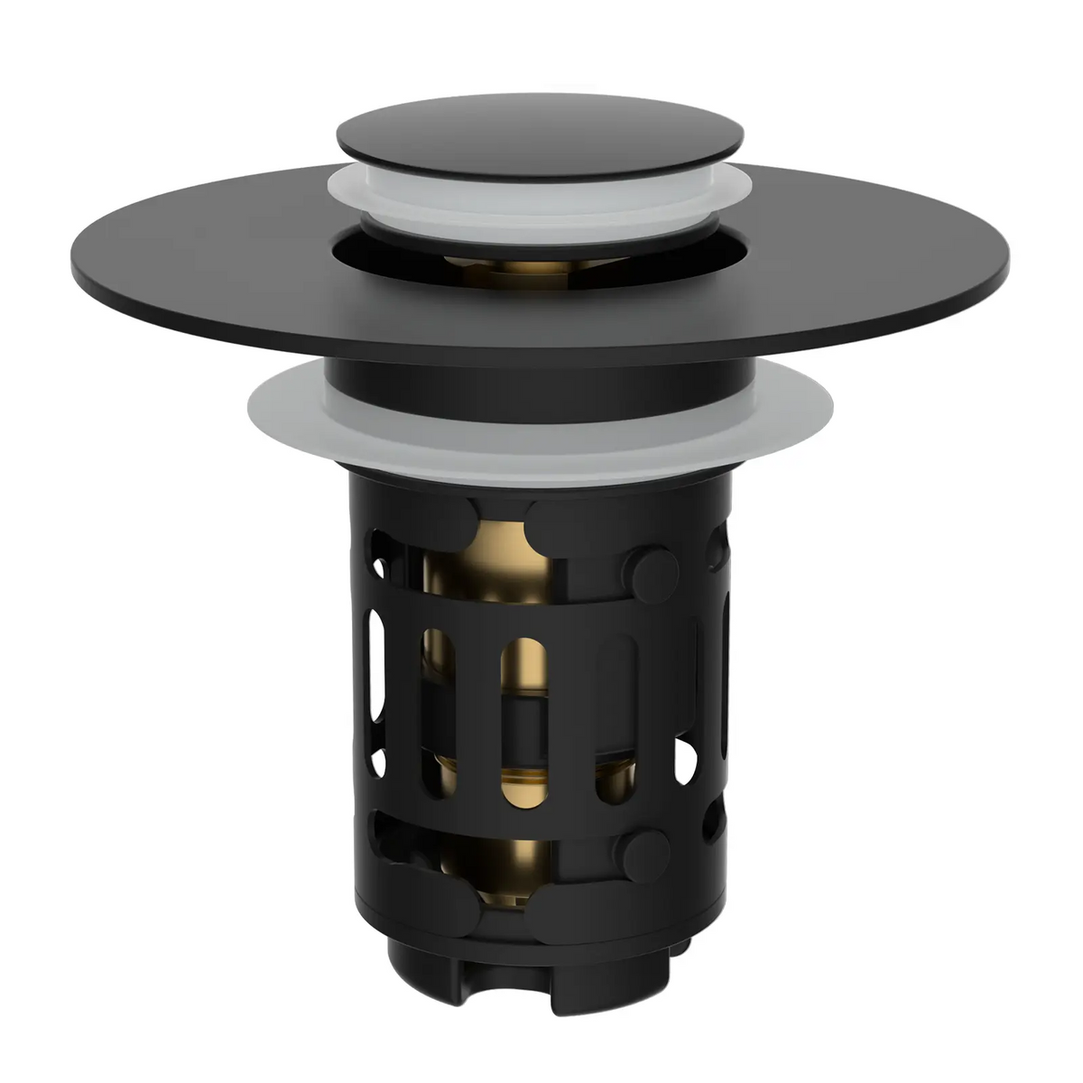 3-in-1 Bathroom Sink Drain Strainer – Pop-Up Stopper, Removable Steel Basket & Hair Catcher