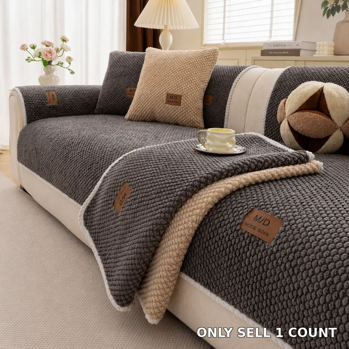 Luxury Removable Sofa Cover – Soft, Non-Slip & Washable Slipcover for Sectional, Loveseat & Couch