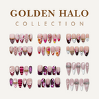NailPhoria Golden Halo Press-On Nails – Handmade, Reusable & Salon-Quality