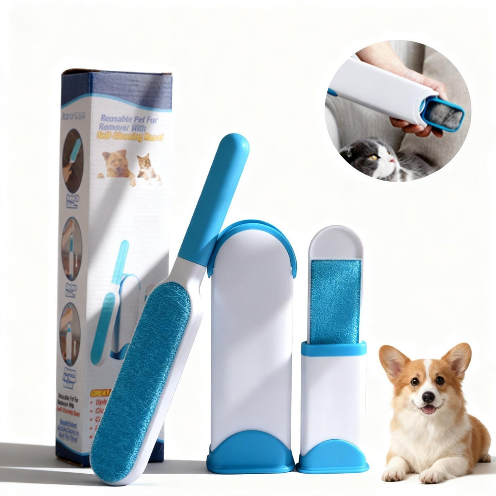 Reusable Double-Sided Lint Brush - Pet Hair Remover for Dogs Cats