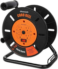 Extension Cord Storage Reel Open Cord Reel with 4-Grounded Outlets