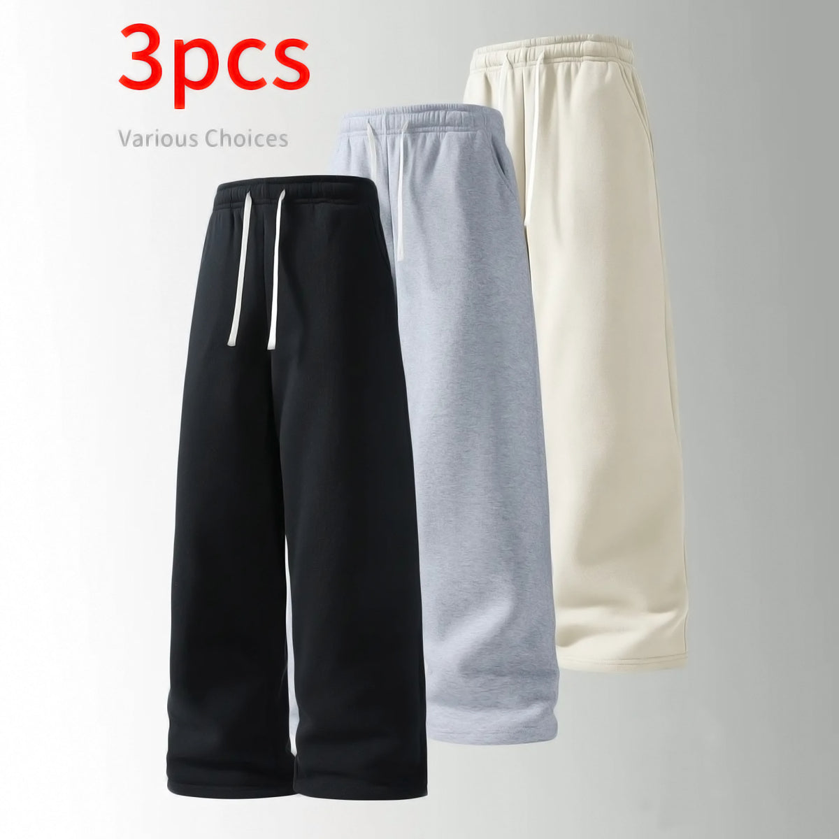 3-Pack Wide-Leg Sweatpants | Relaxed Fit