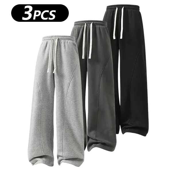 Men's Fleece-Lined Sweatpants—Warm, Loose-Fitting, and Comfortable