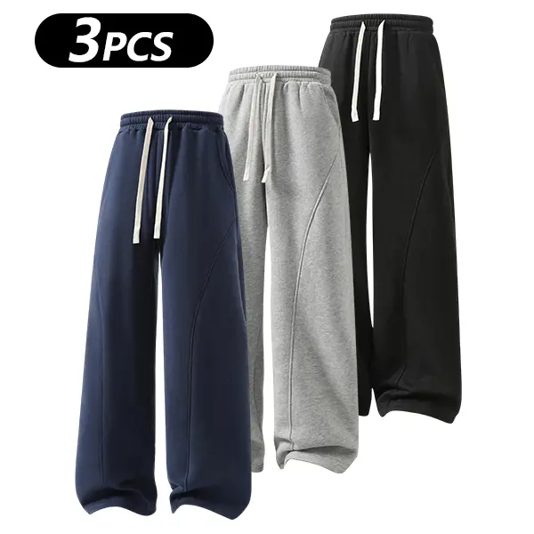 Men's Fleece-Lined Sweatpants—Warm, Loose-Fitting, and Comfortable