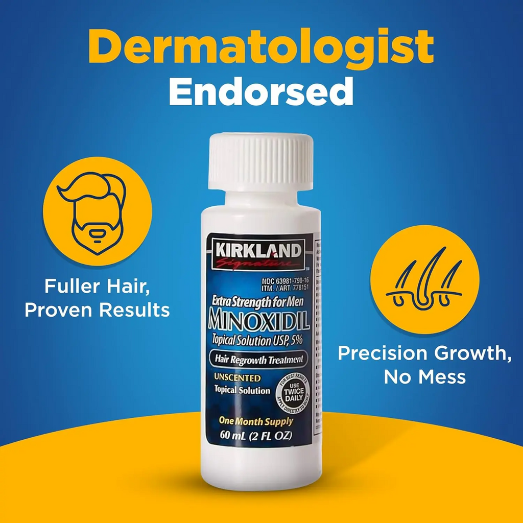 Hair & Beard Growth Kit with Minoxidil & Derma Roller