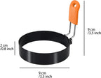 3.5" Egg Rings Set of 4 with Silicone Handle, Large Ring for Frying Eggs, Round Mold for English Muffins