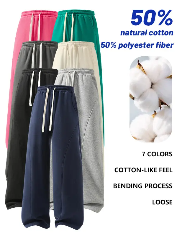 Men's Fleece-Lined Sweatpants—Warm, Loose-Fitting, and Comfortable