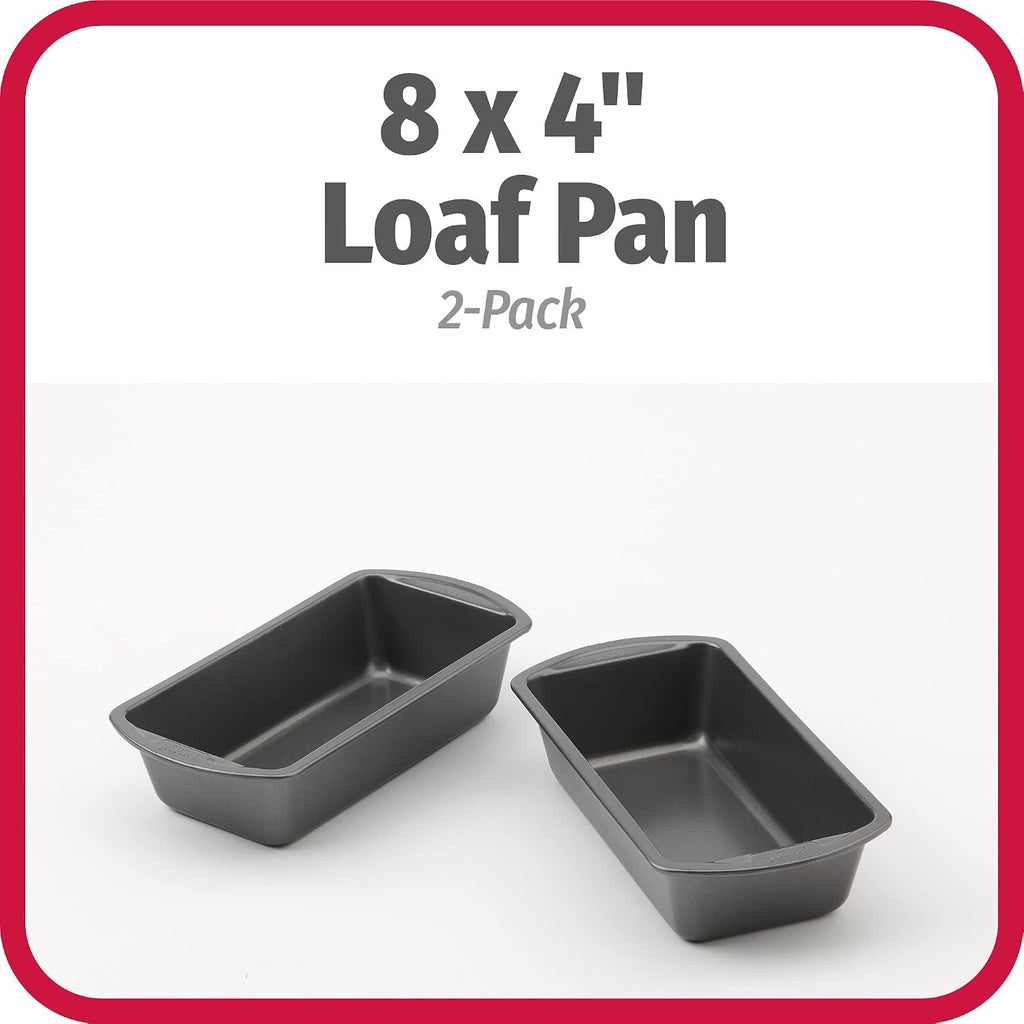Nonstick Loaf Pan 8 x 4-Inch Heavy-Duty Steel Bakeware with Easy-Clean Non-Stick Coating, Oven & Dishwasher Safe Pan for Meatloaf Breads Lasagnas Casseroles & More
