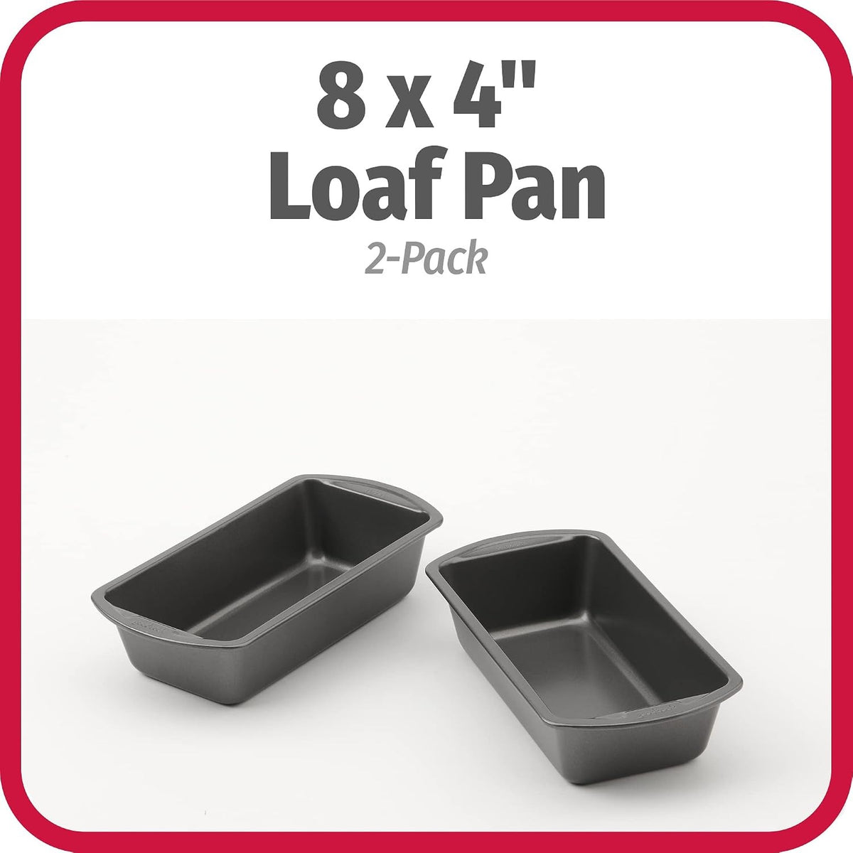 Nonstick Loaf Pan 8 x 4-Inch Heavy-Duty Steel Bakeware with Easy-Clean Non-Stick Coating, Oven & Dishwasher Safe Pan for Meatloaf Breads Lasagnas Casseroles & More