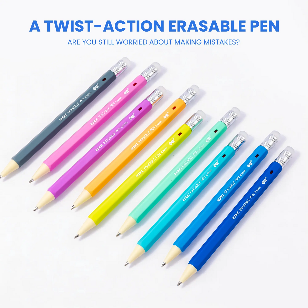 Erasable Gel Pens – 0.6mm, 36 Colors, Hexagonal Grip