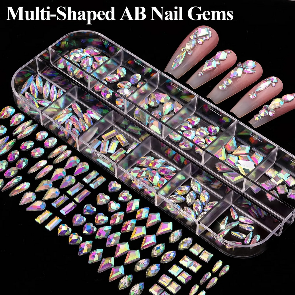 3D Nail Charms Kit – Rhinestones, Pearls & Jewels for Nail Art
