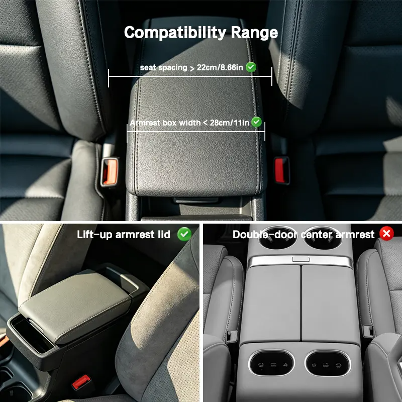 Car Armrest Cushion 5-in-1 – Center Console Cover with Storage, Cup Holder & Phone Slot