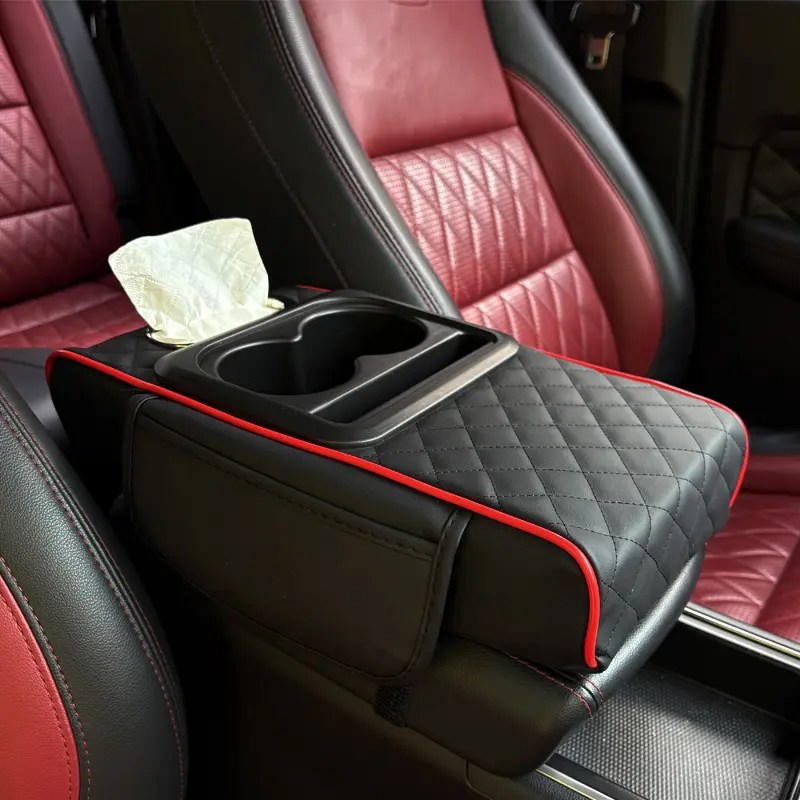 Car Armrest Cushion 5-in-1 – Center Console Cover with Storage, Cup Holder & Phone Slot