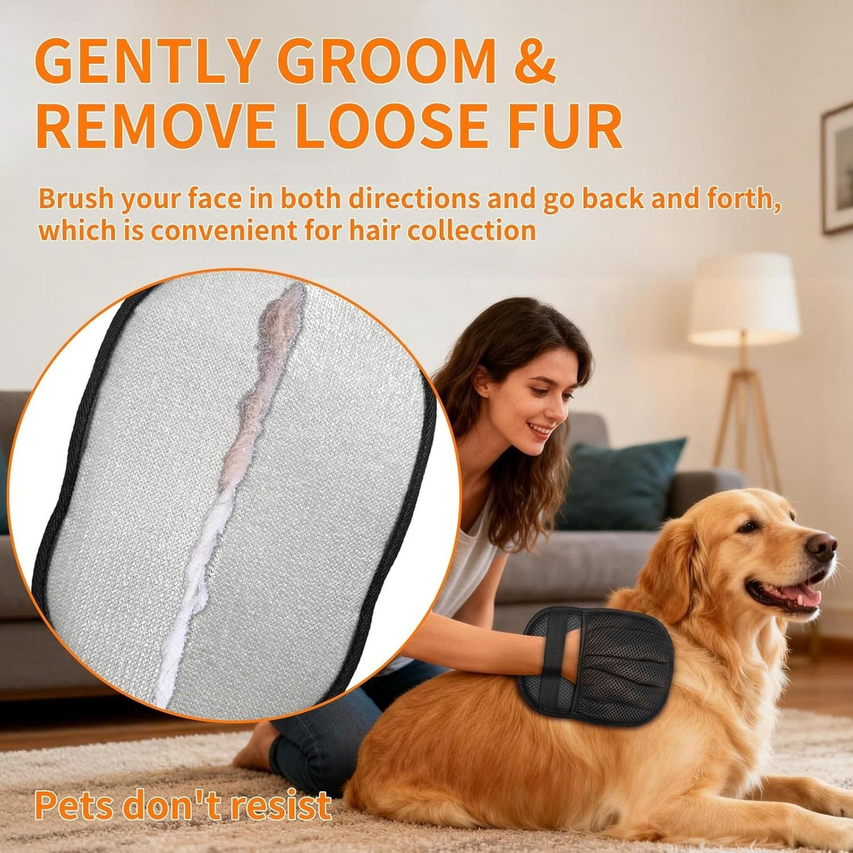 Pet Hair Removal Glove for Dogs Cats Efficient Pet Hair Remover for Furniture