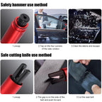 Car Safety Hammer Emergency Escape Tool with Seat Belt Cutter Window Breaker