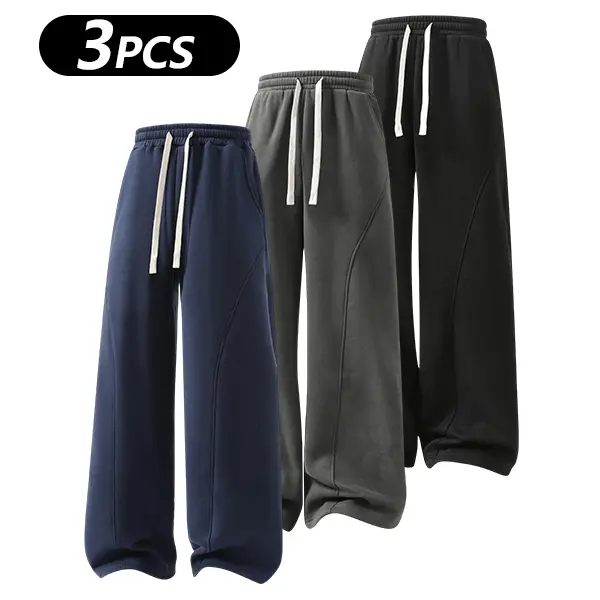 Men's Fleece-Lined Sweatpants—Warm, Loose-Fitting, and Comfortable