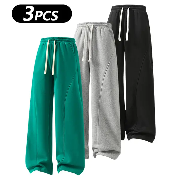 Men's Fleece-Lined Sweatpants—Warm, Loose-Fitting, and Comfortable