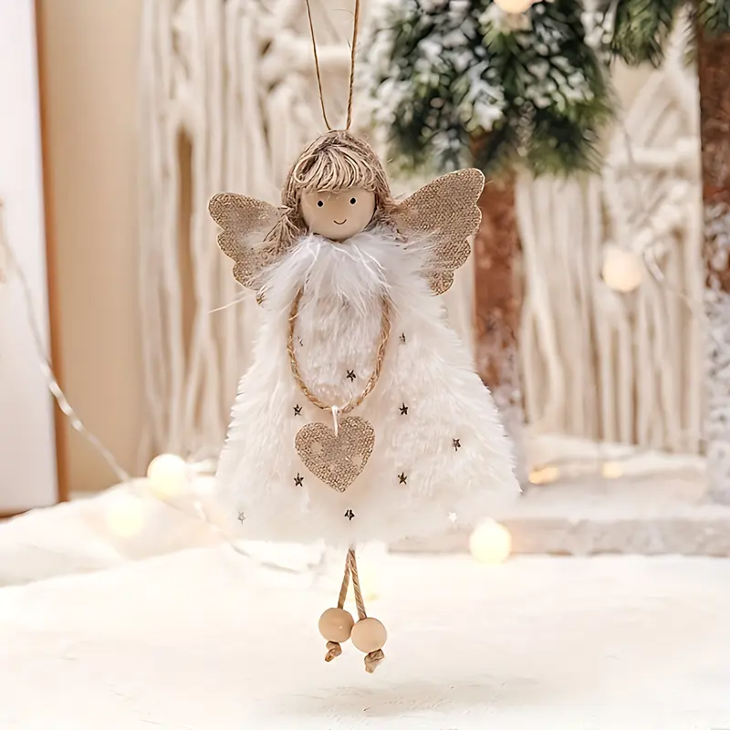 Angel Girl Ornaments Set – 3pcs Fabric Christmas Tree Pendants