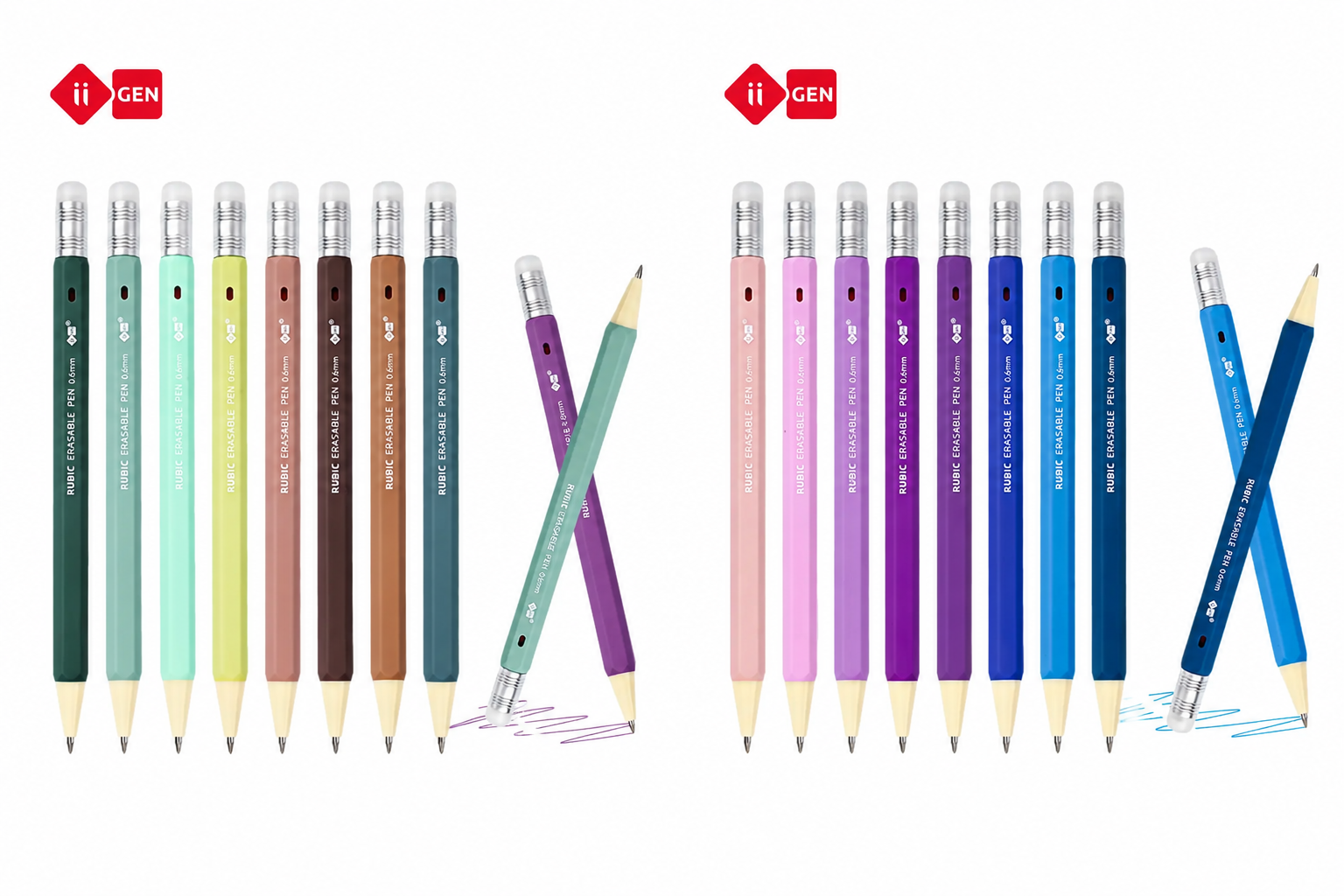 Erasable Gel Pens – 0.6mm, 36 Colors, Hexagonal Grip
