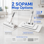 Retractable Mop – Hands-Free Clamp, Wet & Dry, Replaceable Pads for Hardwood & Tile