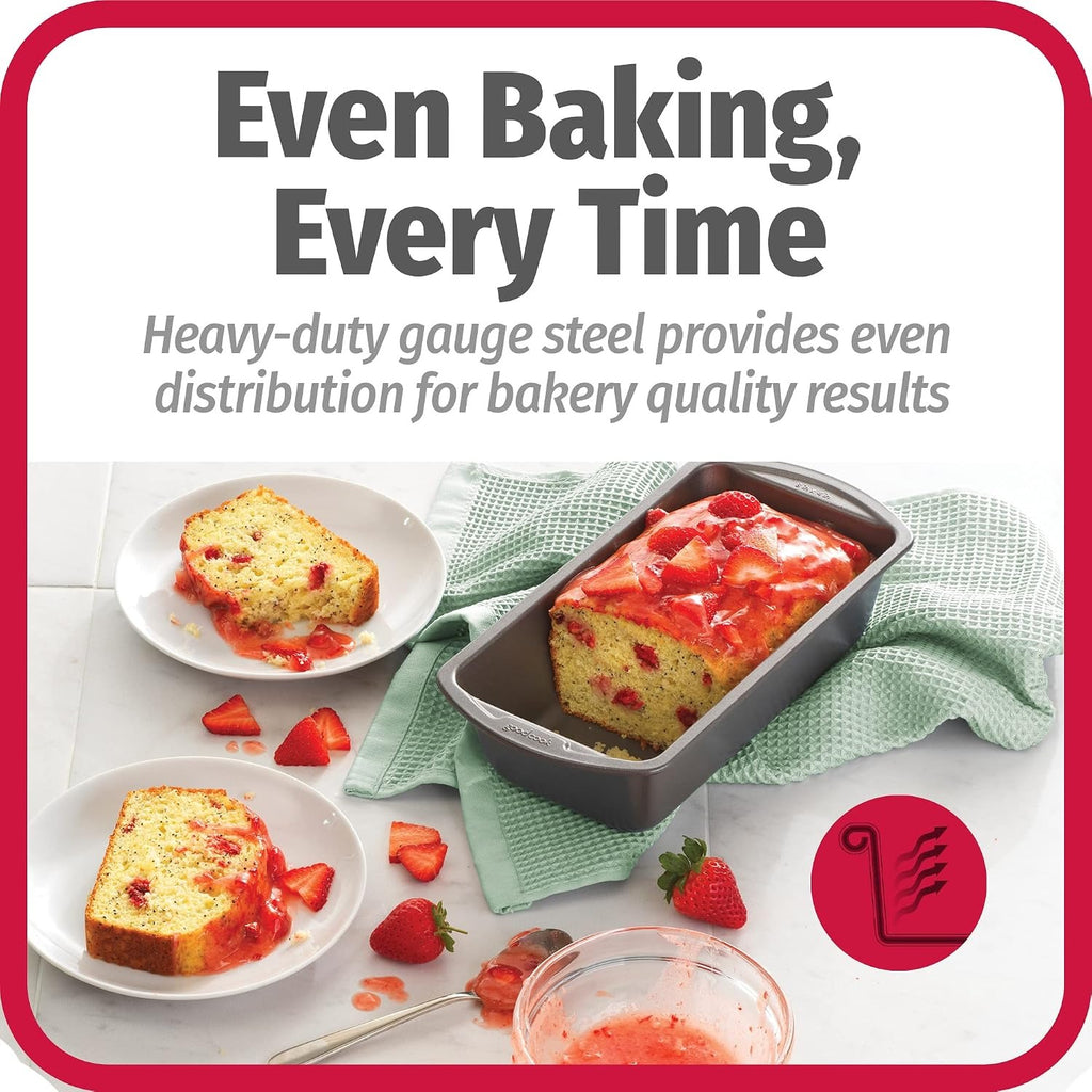 Nonstick Loaf Pan 8 x 4-Inch Heavy-Duty Steel Bakeware with Easy-Clean Non-Stick Coating, Oven & Dishwasher Safe Pan for Meatloaf Breads Lasagnas Casseroles & More