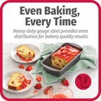Nonstick Loaf Pan 8 x 4-Inch Heavy-Duty Steel Bakeware with Easy-Clean Non-Stick Coating, Oven & Dishwasher Safe Pan for Meatloaf Breads Lasagnas Casseroles & More