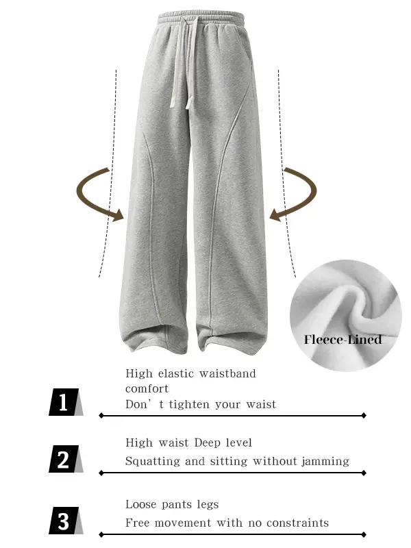 Men's Fleece-Lined Sweatpants—Warm, Loose-Fitting, and Comfortable