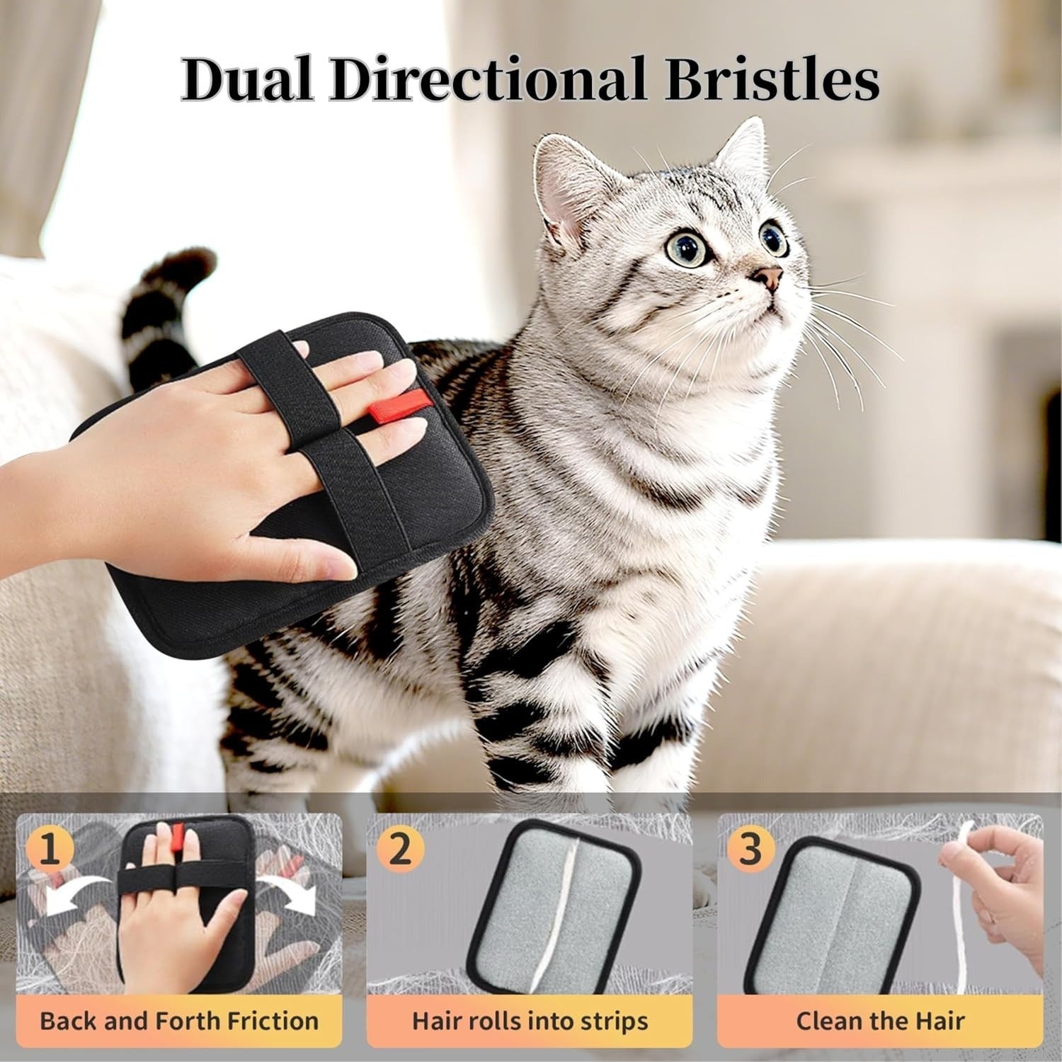 Pet Hair Remover Grooming Mitt Static Lint Fur Remover for Couch Carpet Car