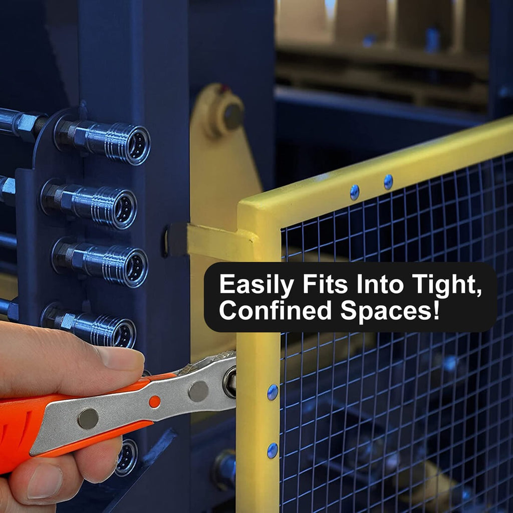 Ratcheting Right Angle Screwdriver Hex Drive 90 Degree Offset + 10pc Bits Set