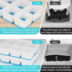 Large Ice Cube Trays 2 Pack, Silicone Easy-Release and Flexible Ice Cube Molds w