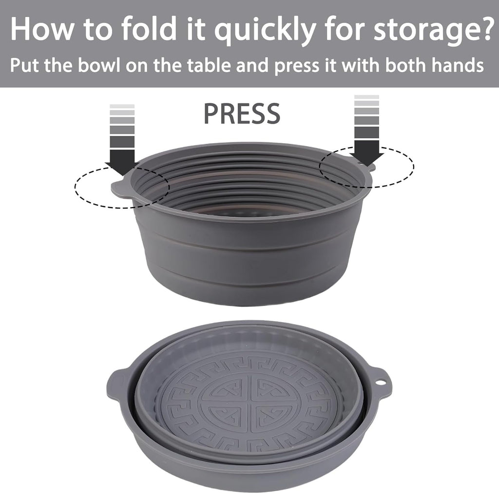 Collapsible Silicone Mixing Bowl Food-Grade Foldable Travel Container Large
