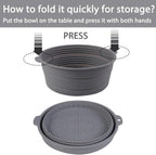 Collapsible Silicone Mixing Bowl Food-Grade Foldable Travel Container Large