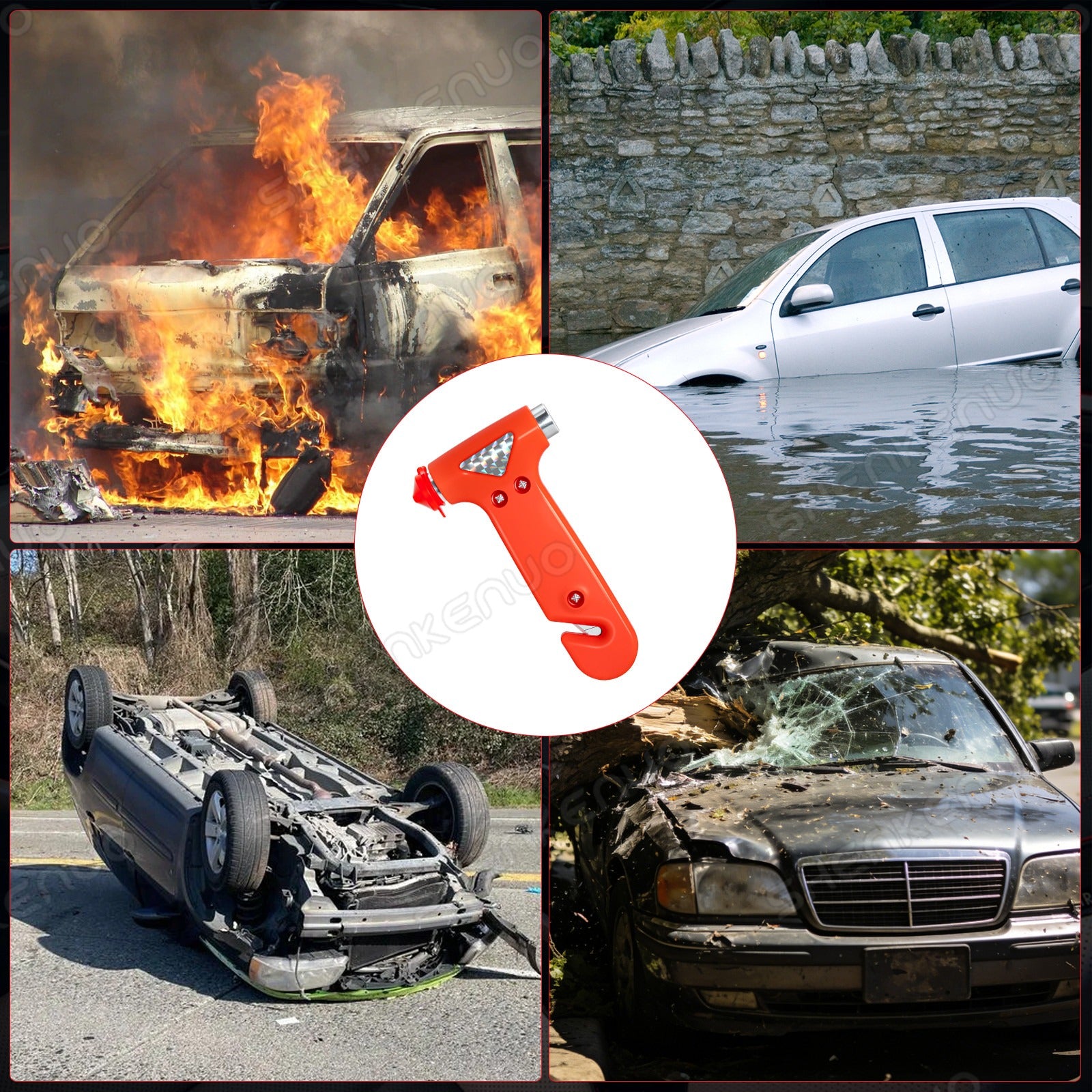 Car Safety Hammer Window Glass Breaker Seat Belt Emergency Escape Cutter Tool