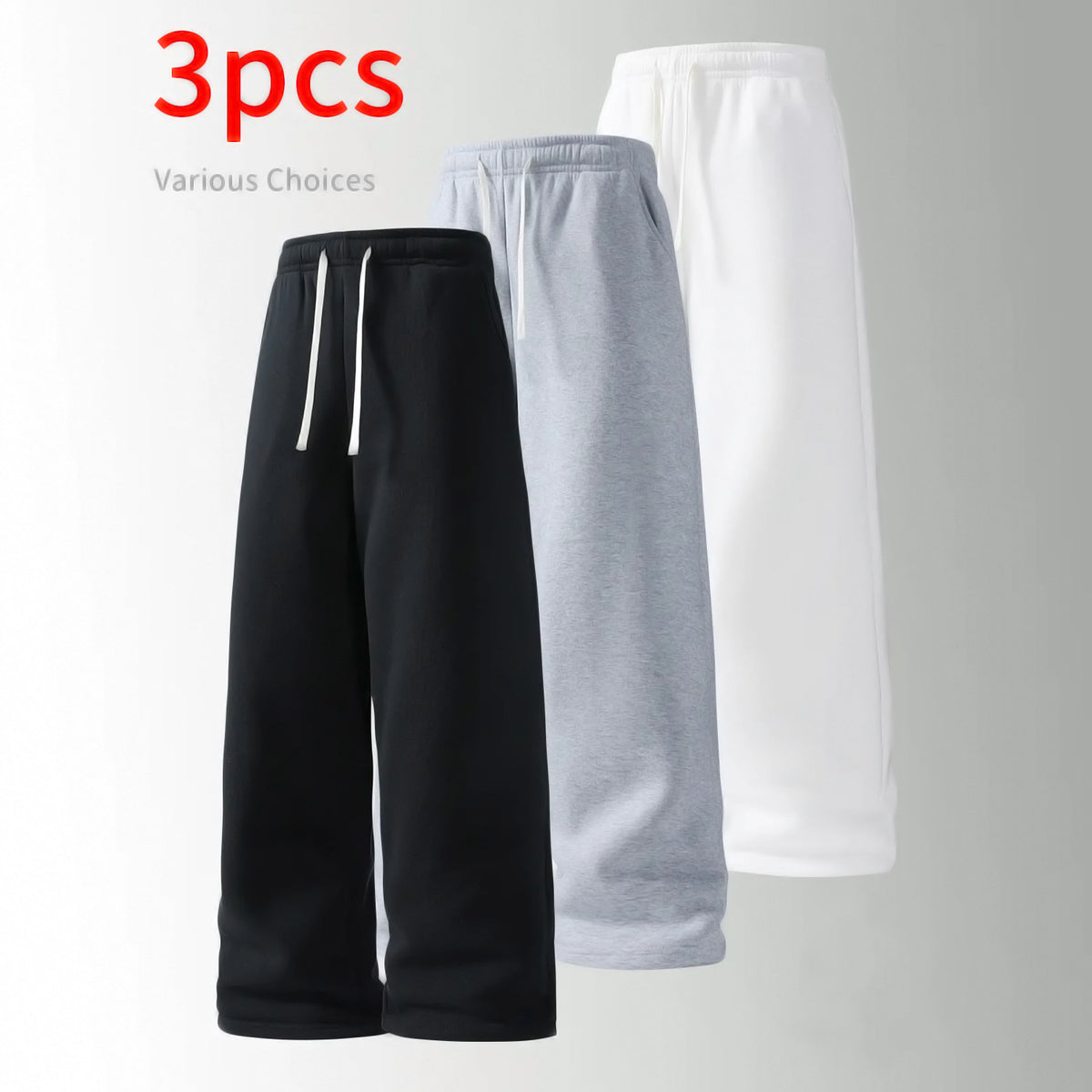 3-Pack Wide-Leg Sweatpants | Relaxed Fit