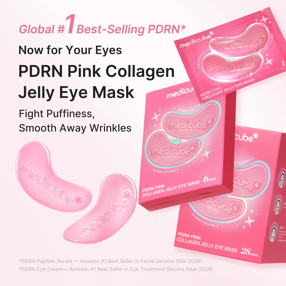 PDRN Pink Collagen Jelly Eye Mask – Hydrogel Eye Patches with PDRN, Collagen & NAD+